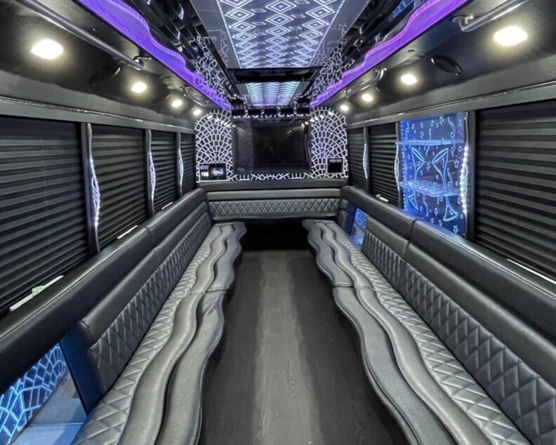 50 Passenger Party Bus Interior