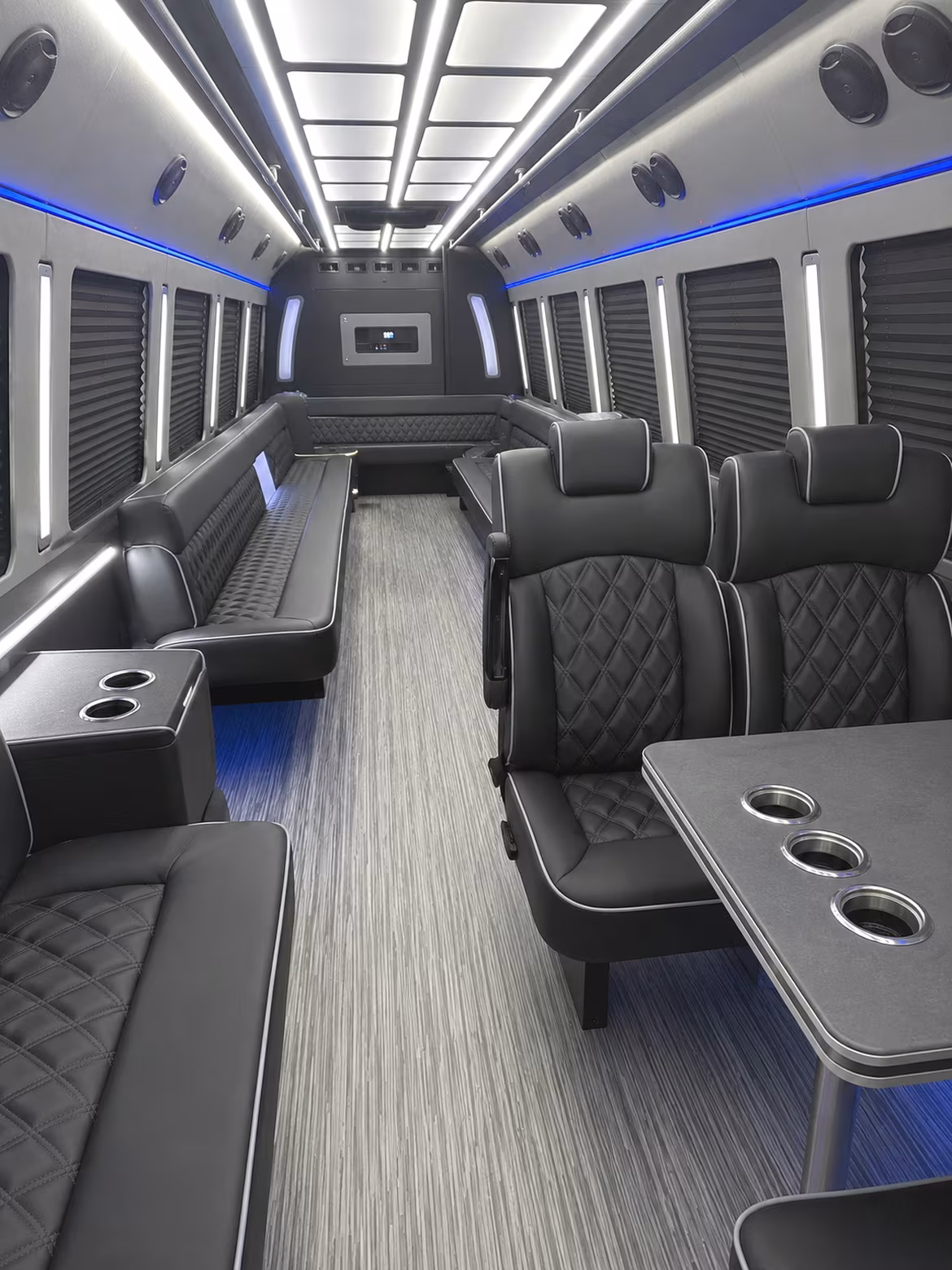 fullerton 25 passenger party bus inside