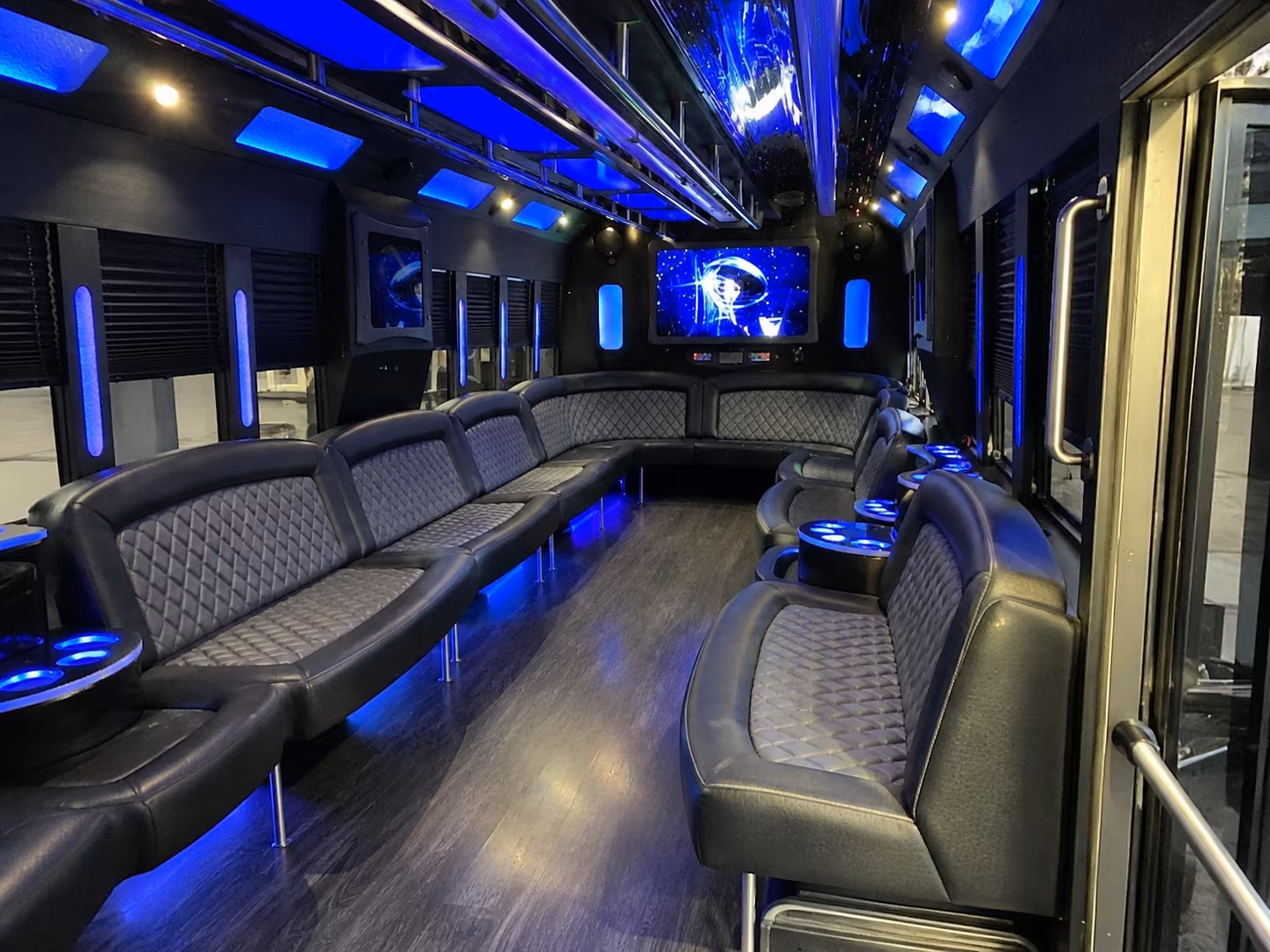 fullerton 28 passenger party bus interior