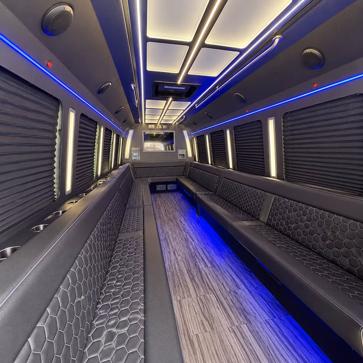 fullerton 30 passenger party bus interior
