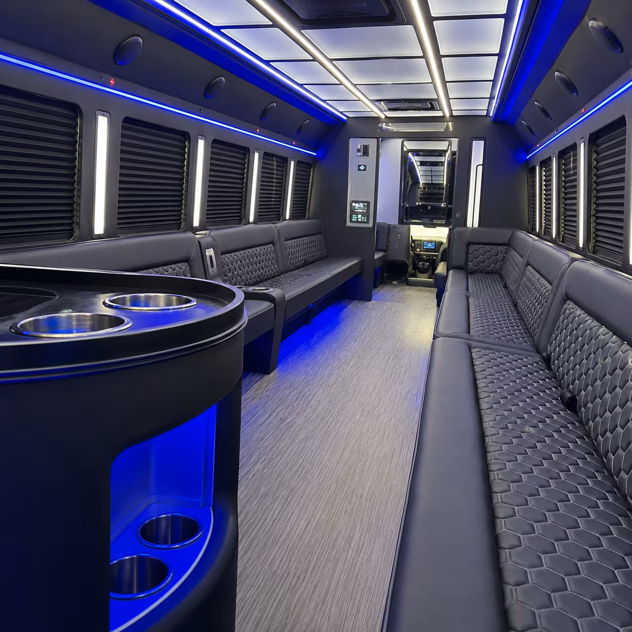 fullerton party bus rental interior